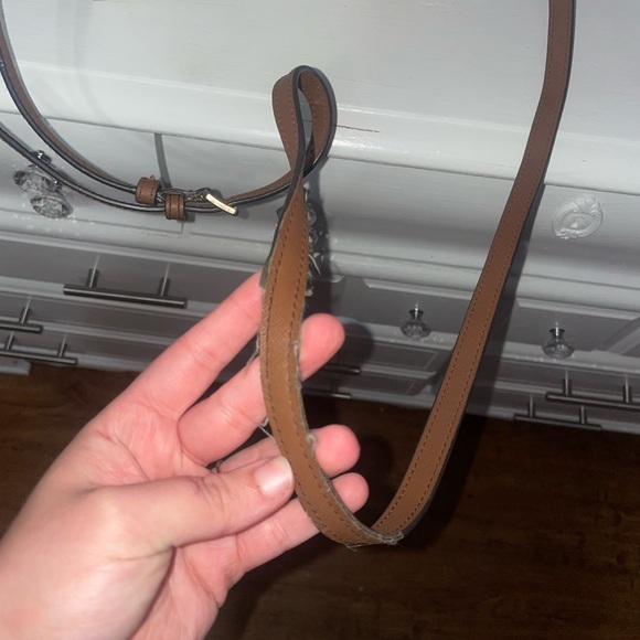 Michael Kors Brown and Ivory MK Logo Satchel with Gold Hardware - Picture 5 of 6